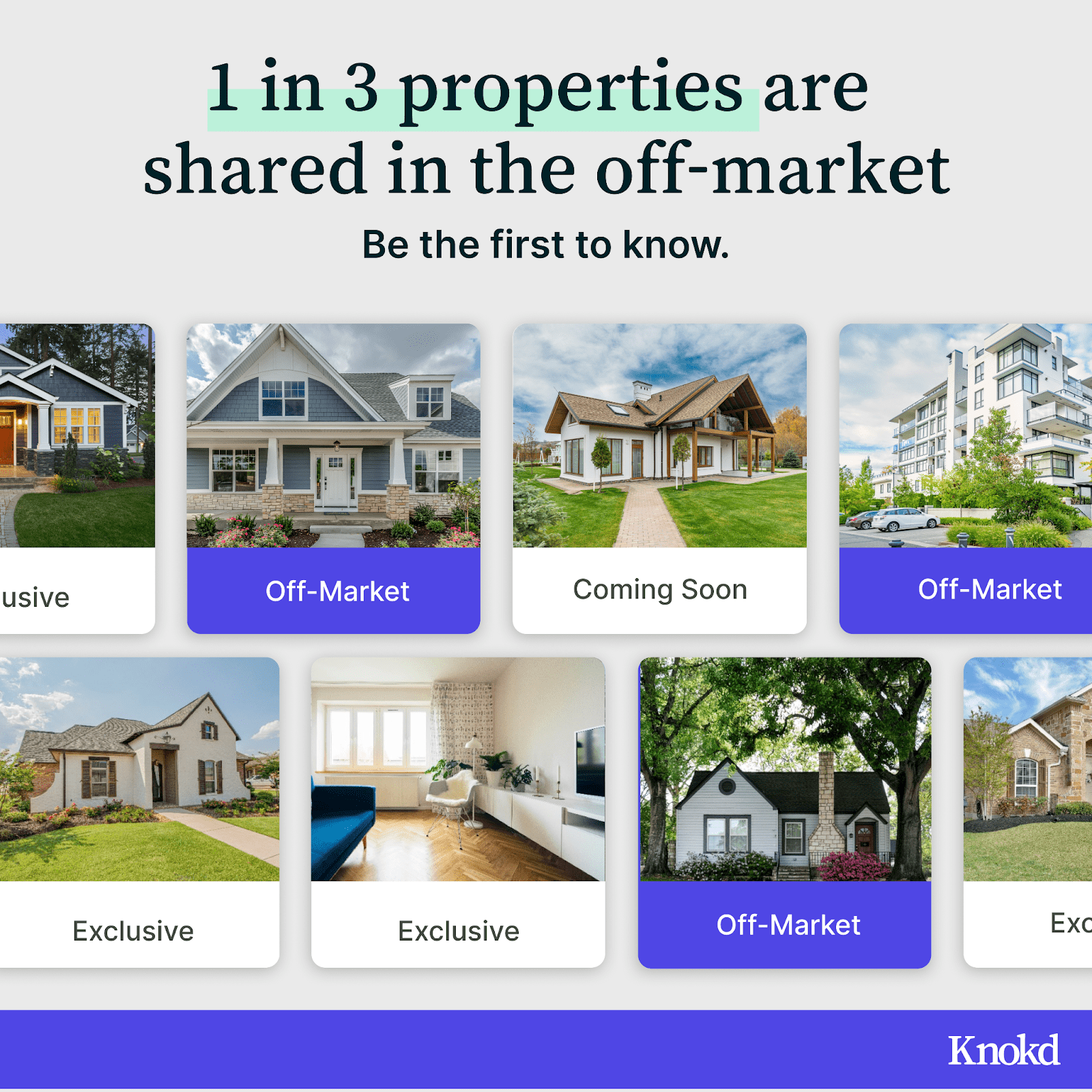 1 in 3 properties are shared in the off-market